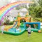 Multi-color Inflatable Water Park for Kids with Water Slide Basketball Hoop Soccer Game and Climbing Wall
